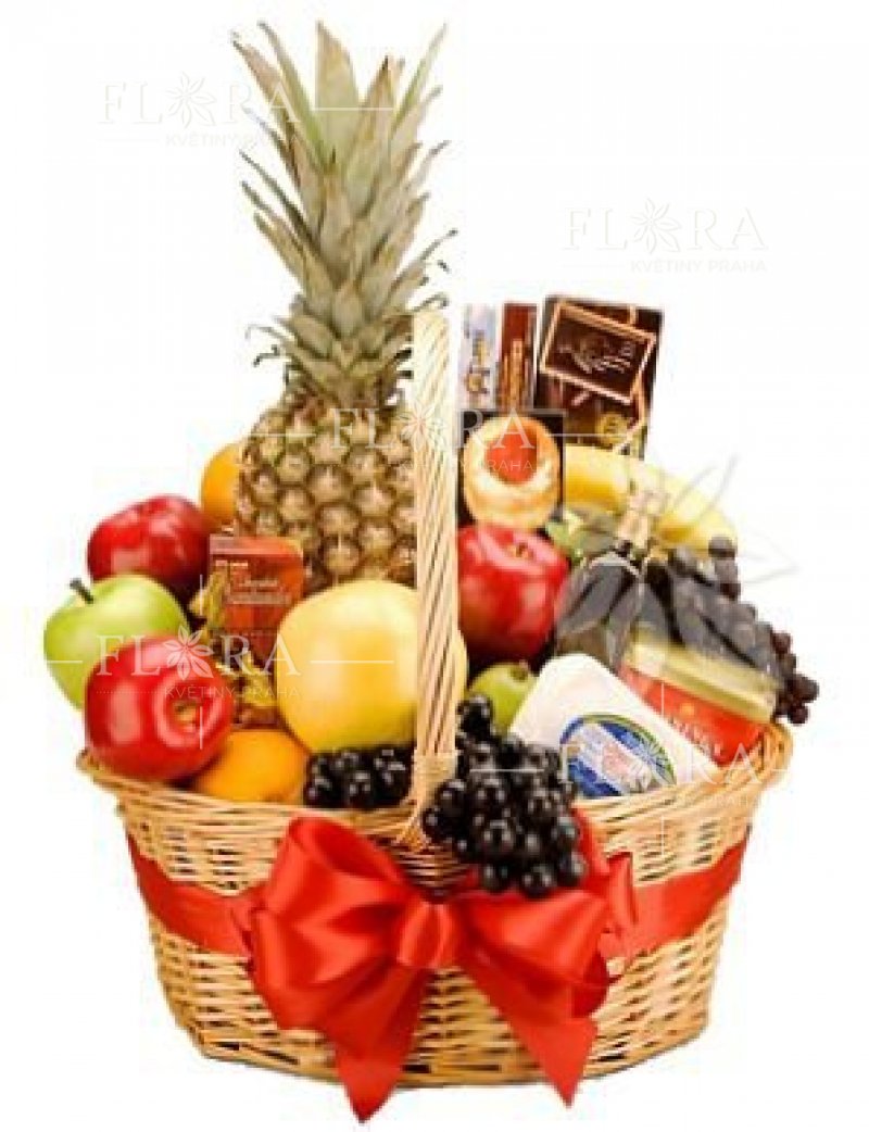 Gift basket with fruits and food 14