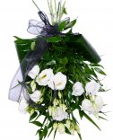 Biele eustomy - smútočné kytice na položenie