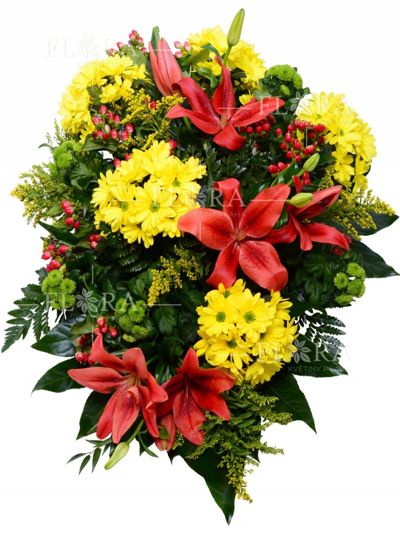 Lilies and Chrysanthemums - Mourning Bouquets