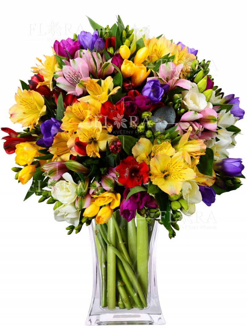 Fragrant colorful bouquet of colors