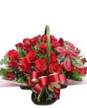 Красные розы - Цветочная корзина