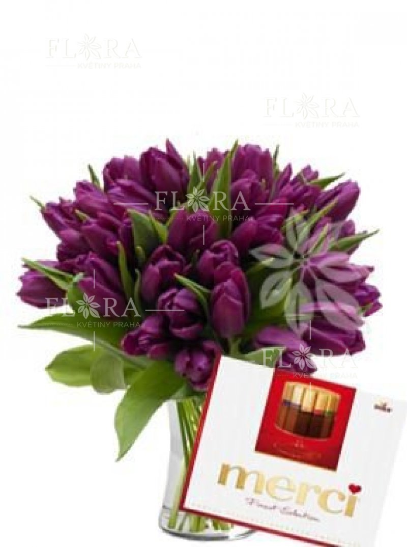 Фиолетовые тюльпаны - доставка цветов в Праге