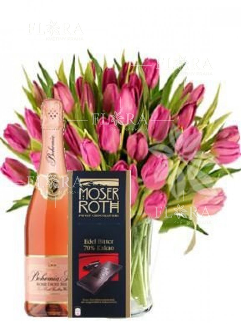 Розовые тюльпаны - доставка цветов