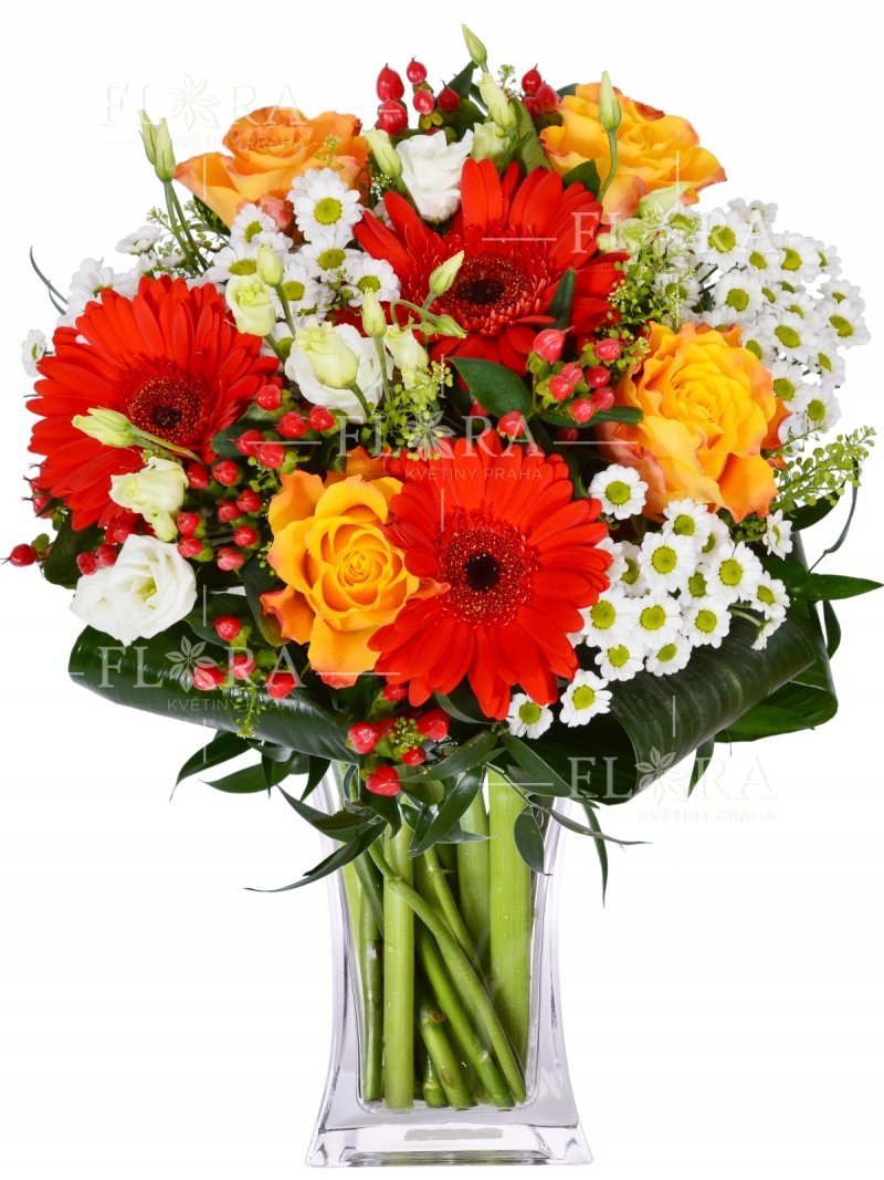 Gerbera and Roses: delivery of flowers Prague