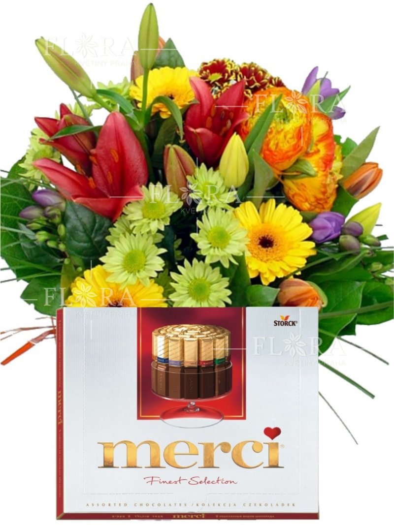 Flower delivery in Prague - gift set