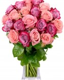 Flora květiny Praha - mix růží pink