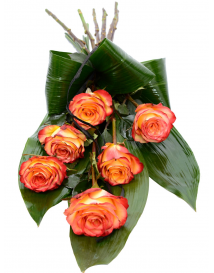 SMUTEČNÍ KYTICE ORANŽOVÉ RŮŽE