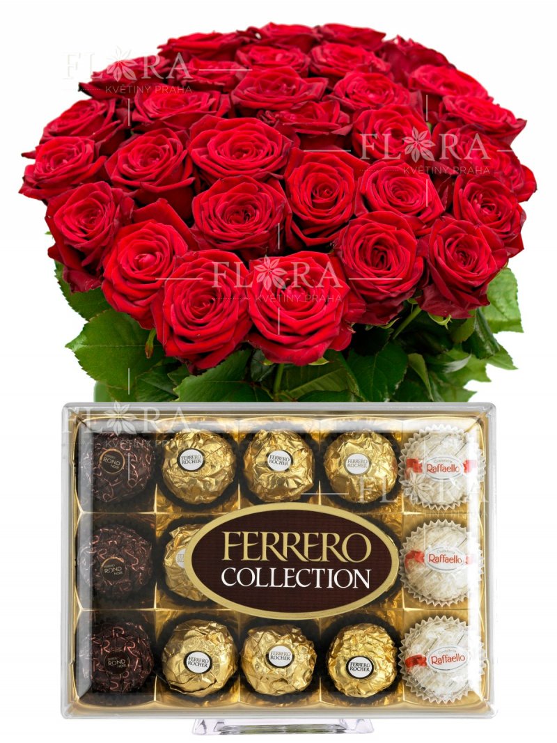 Kytice růží + Ferrero 172g