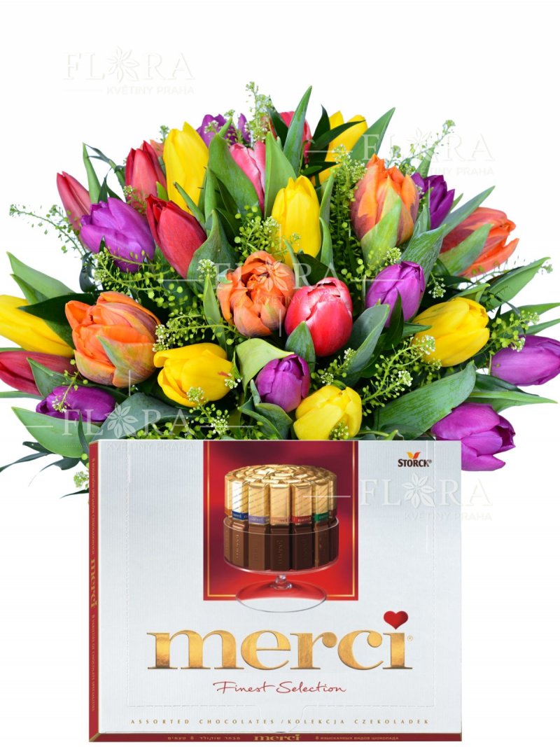 Gift set - tulips bouquet