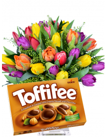 SVĚŽÍ TULIPÁNY + TOFFIFEE 125g