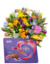 TULIPÁNY A FREZIE + MILKA 110g