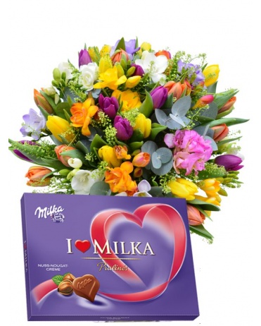 TULIPÁNY A FREZIE + MILKA 110g