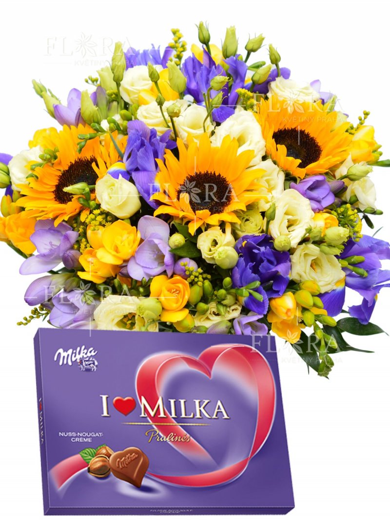 Milka + bouquet - delivery of flowers