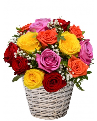 KVETINOVÝ KOŠ MIX RUŽÍ