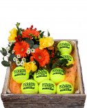 Bouquet + tennis balls - gift box