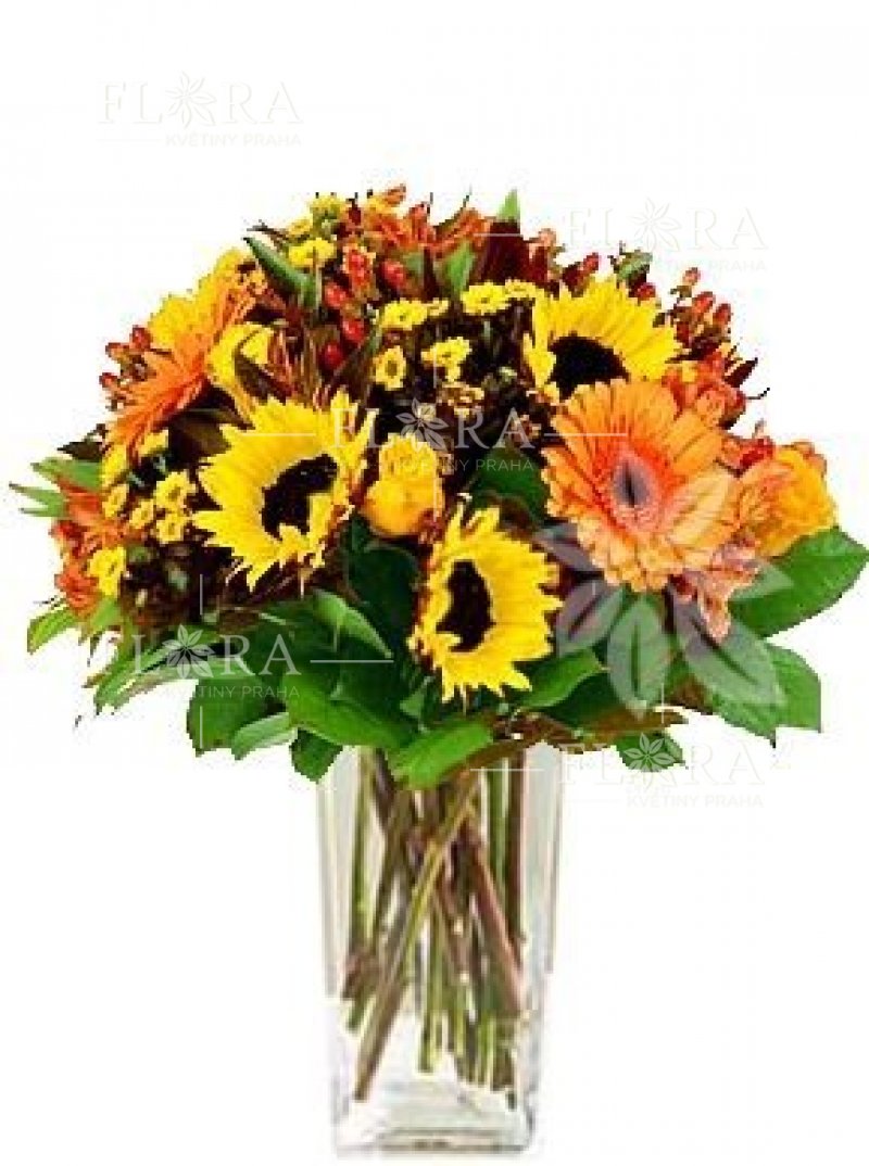 Delivery of flowers in Prague - sunflowers and gerberas