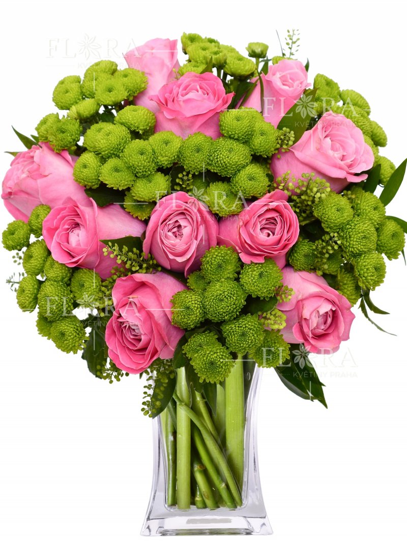 Букет из розовых роз: цветы онлайн Прага