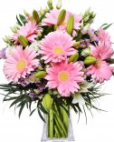 Pink gerberas and lilies: Flowers Prague