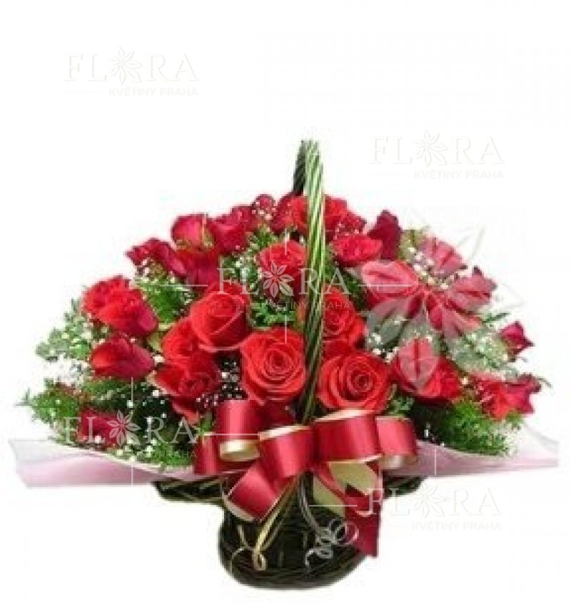 Red Roses - Flower Basket